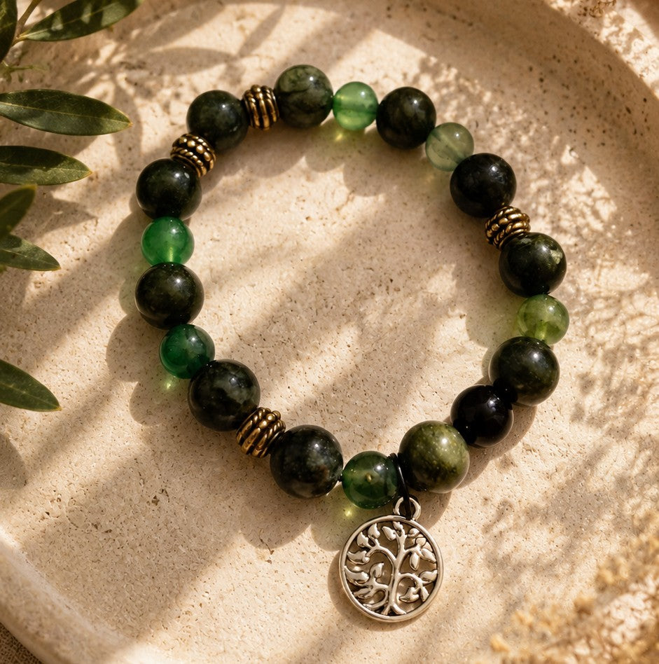 Armband ``TREE OF LIFE`` - JASPIS + JADEIT